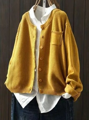 Cárdigan Amarillo de Punto