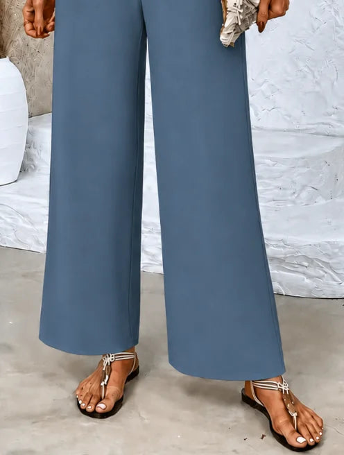 Conjunto Top Texturizado y Pantalón Ancho