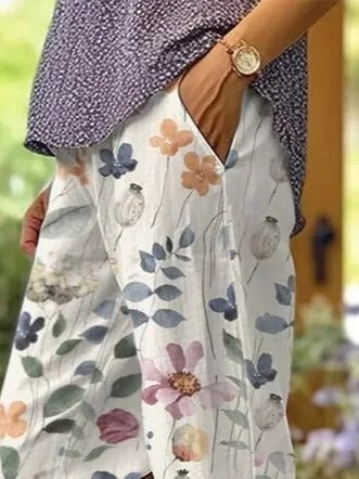 Pantalón Floral Holgado