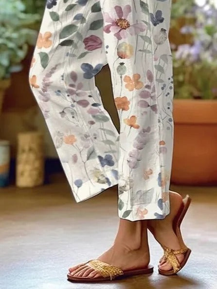 Pantalón Floral Holgado