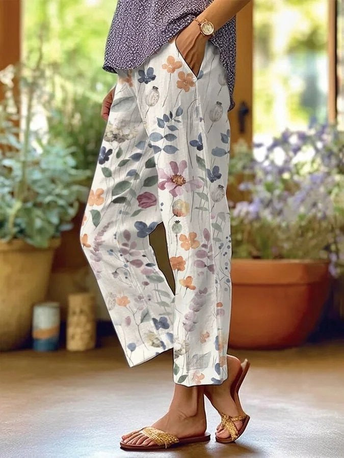 Pantalón Floral Holgado