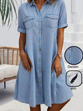 Vestido Camisero Corto de Algodón