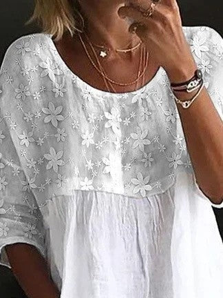 Camisa con Detalle de Encaje Bordado