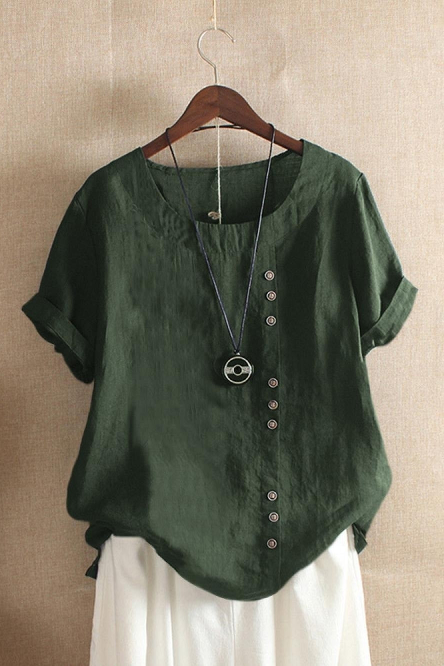Blusa de Manga Corta con Botones