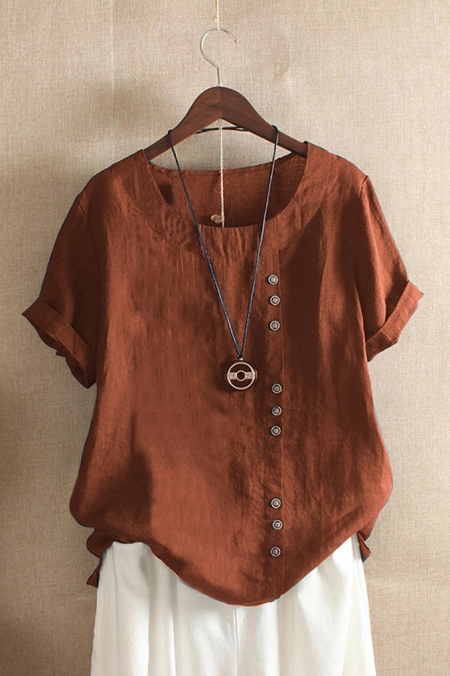 Blusa de Manga Corta con Botones