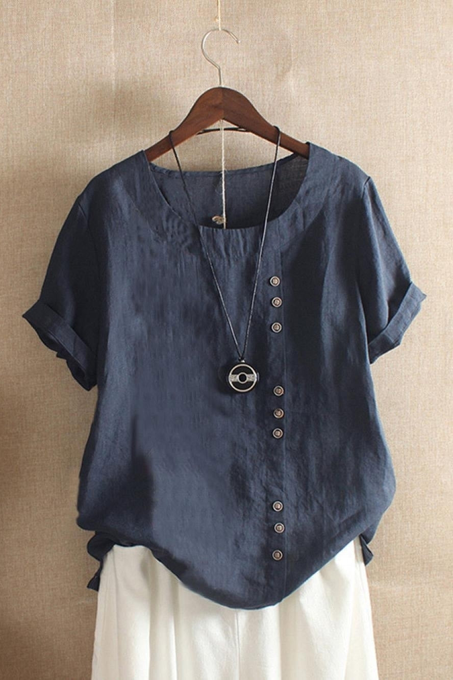 Blusa de Manga Corta con Botones
