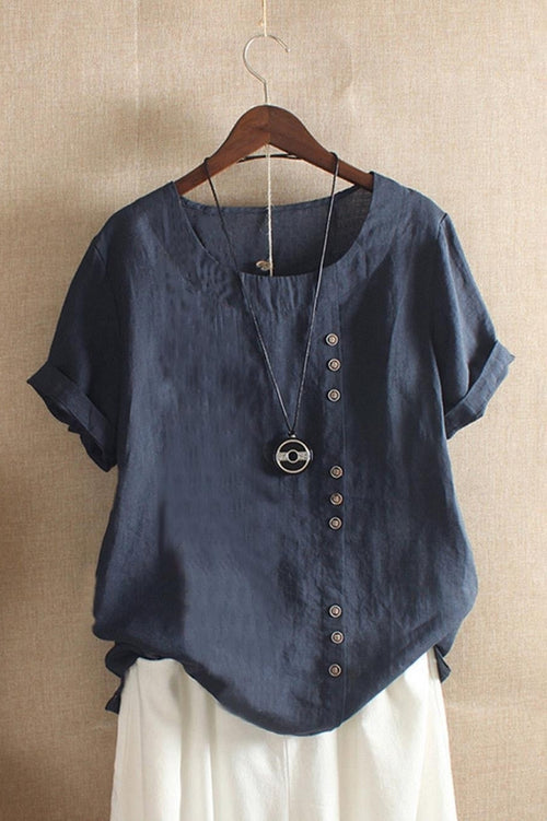 Blusa de Manga Corta con Botones